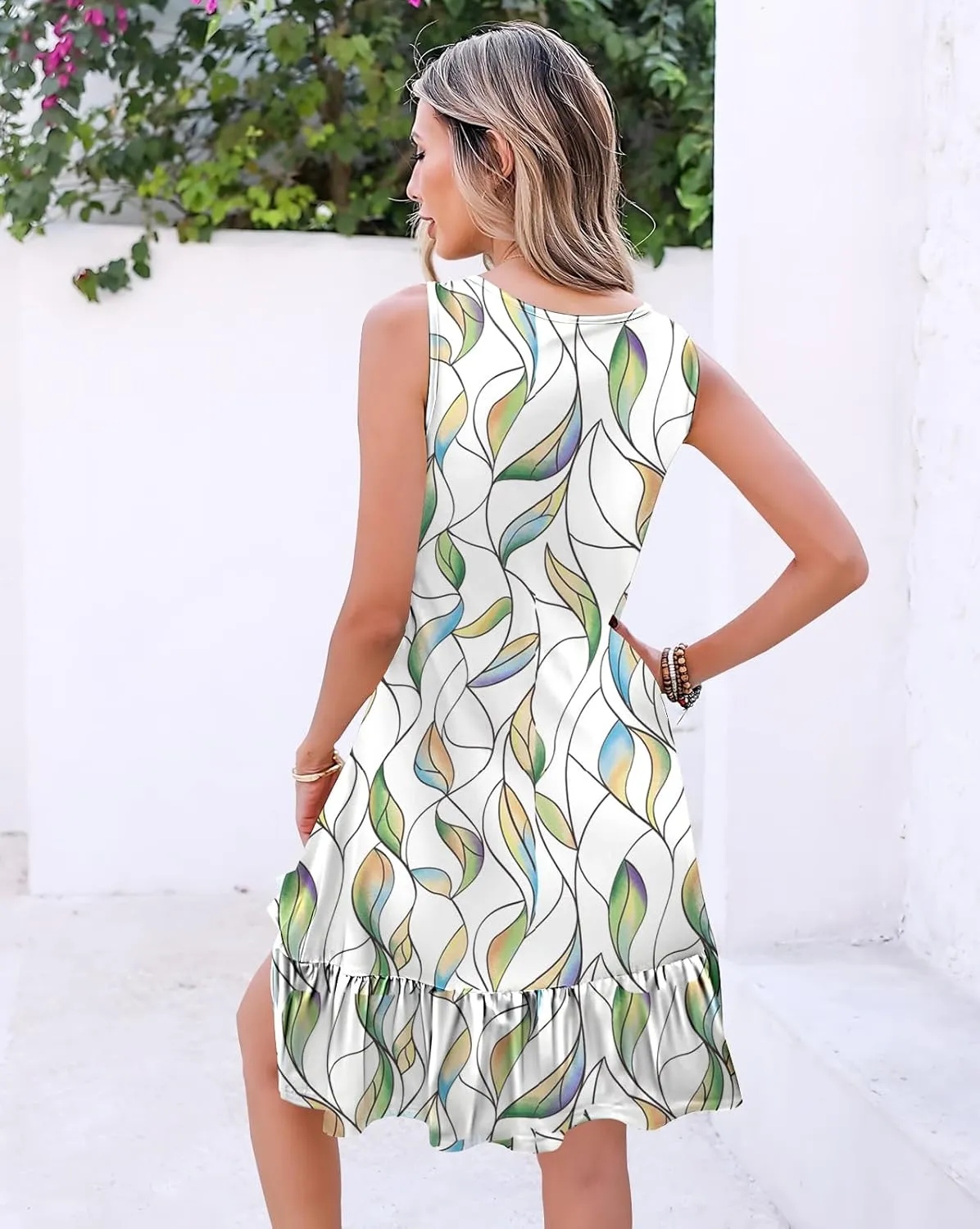 ETCYY NEW Summer Dresses for Women Tiered Swing Beach Cover Up Dress A Line Short Sundresses Knee Length