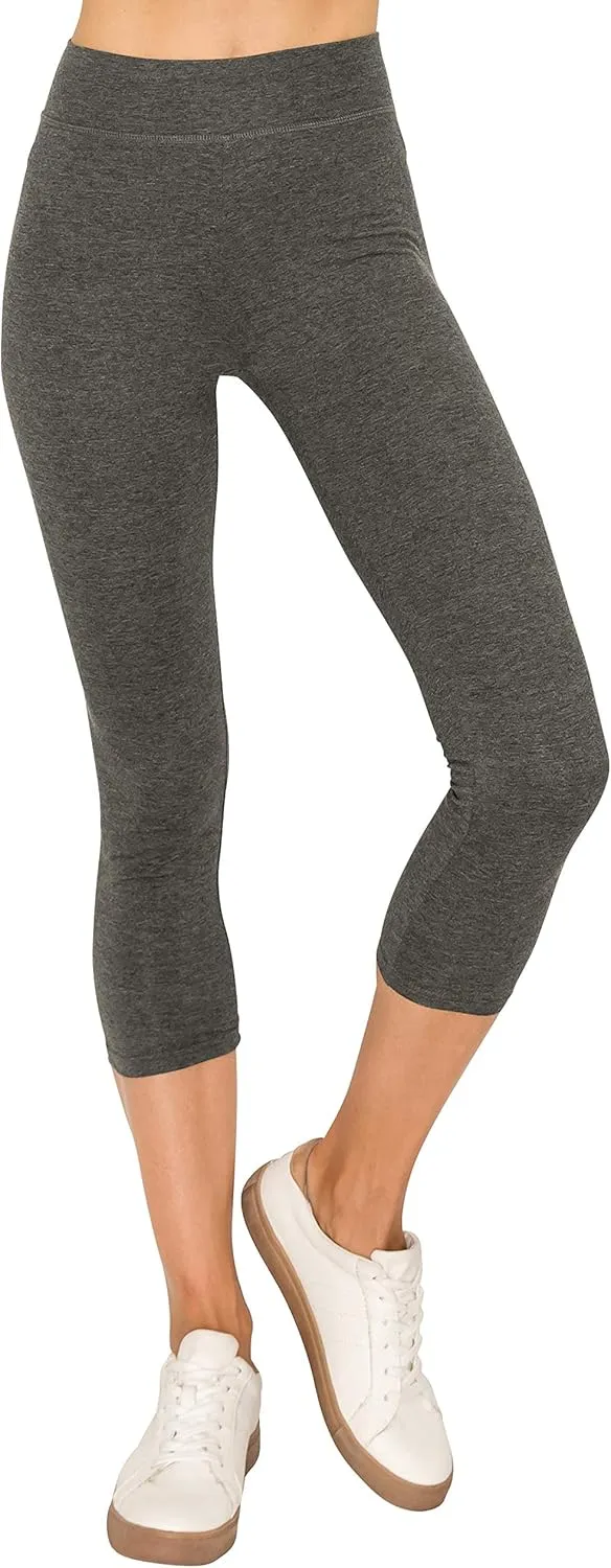 EttelLut Cotton Spandex Basic Leggings Pants-Jersey Full/Capri Regular/Plus Size