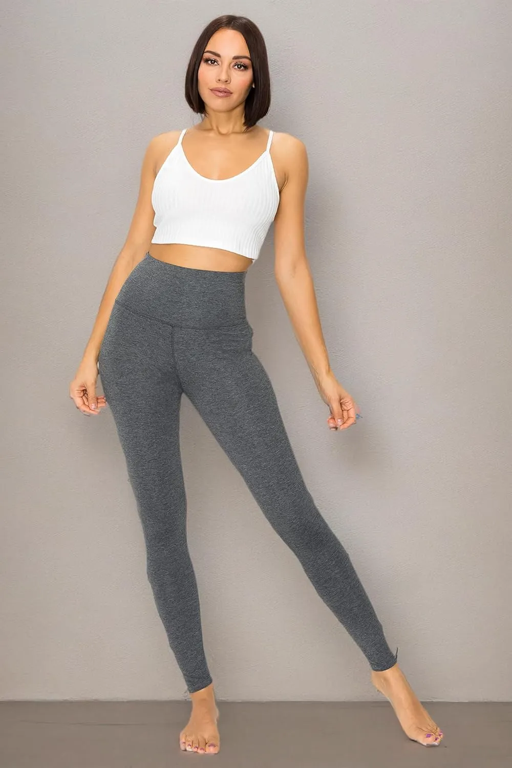 EttelLut - Women's Cotton and Spandex Leggings Pants with Full Length - Great for Yoga, Workout, Exercise, Gym and Running