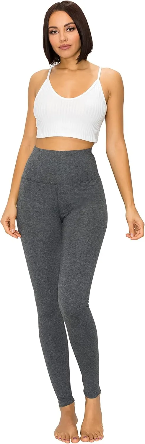 EttelLut - Women's Cotton and Spandex Leggings Pants with Full Length - Great for Yoga, Workout, Exercise, Gym and Running