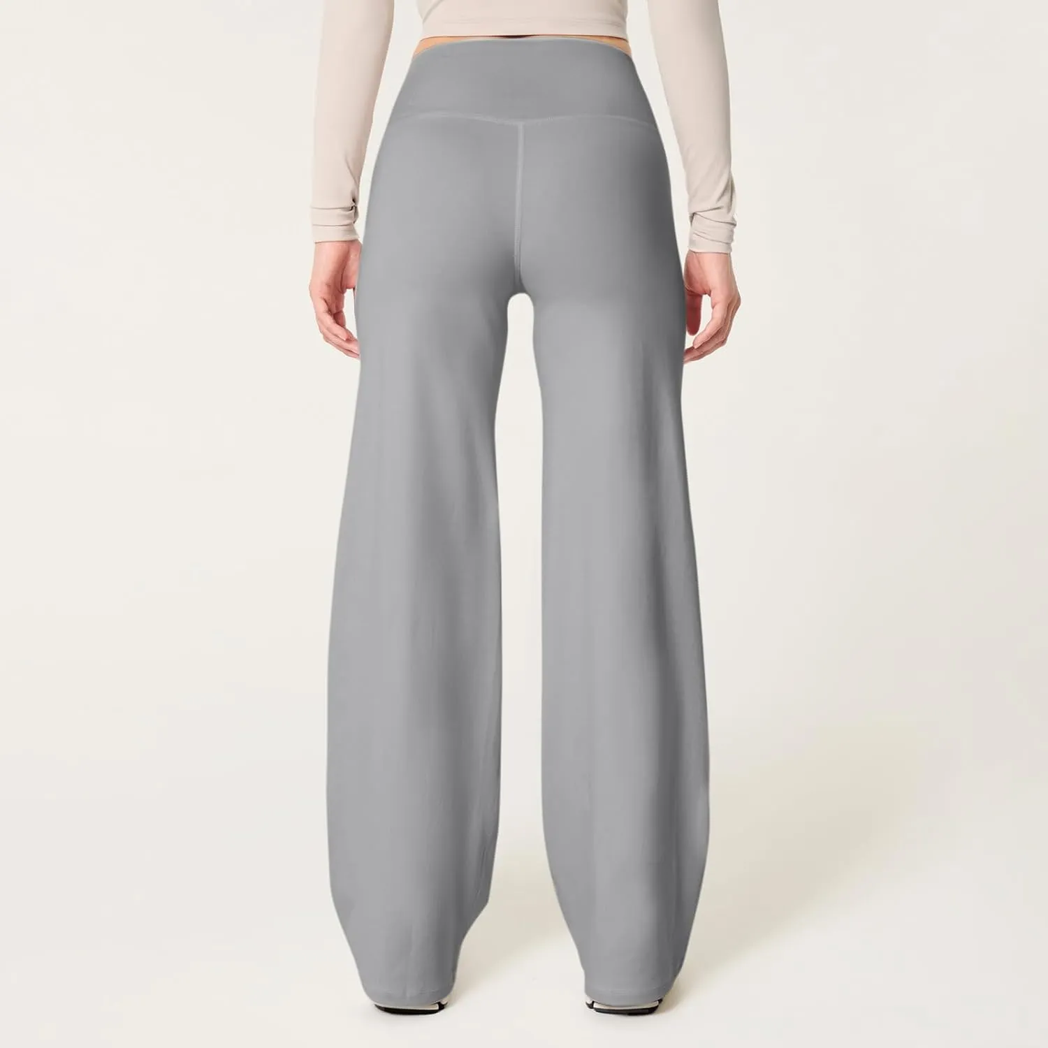 fanmpghleoo Wide Leg Yoga Pants for Women High Waisted Pull On Stretchy Work Pants Business Casual Athletic Trousers Pants