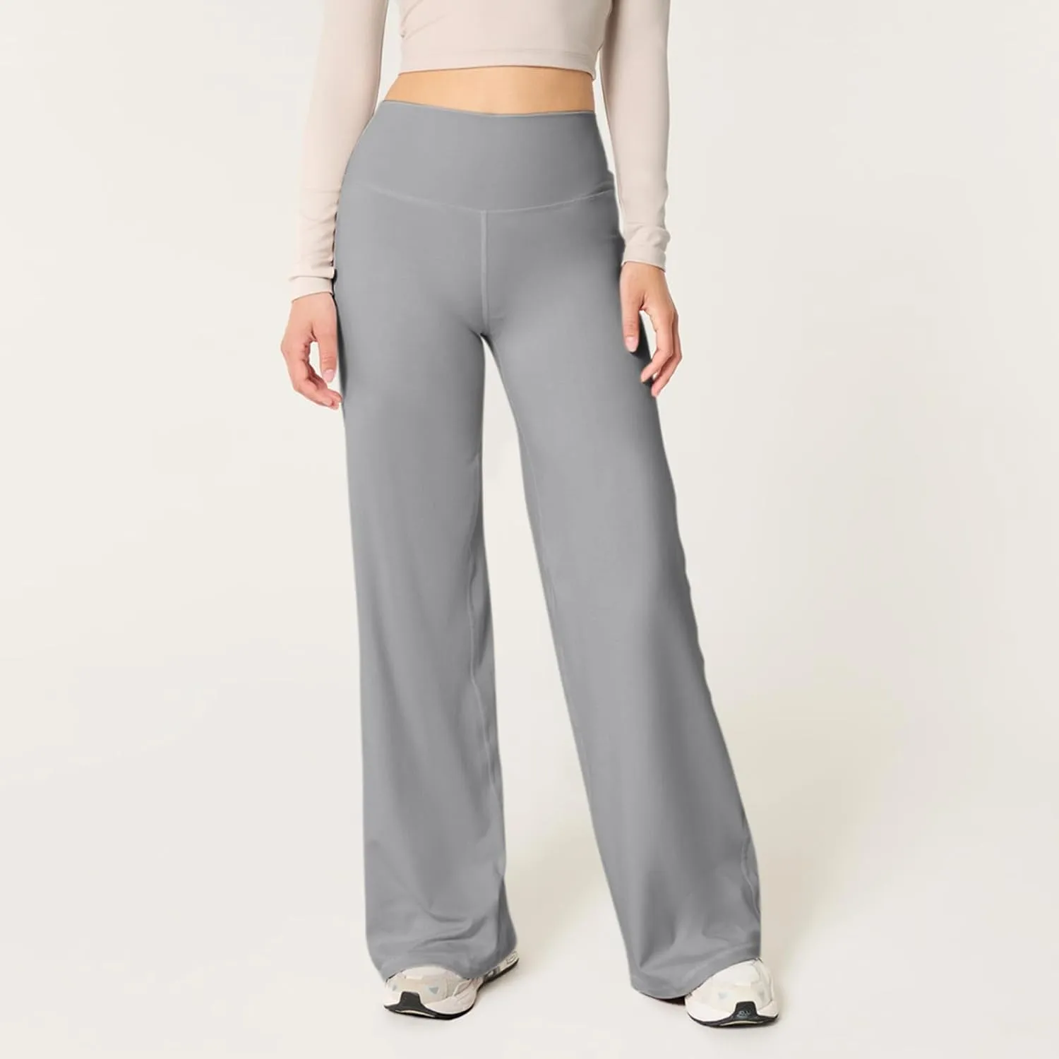 fanmpghleoo Wide Leg Yoga Pants for Women High Waisted Pull On Stretchy Work Pants Business Casual Athletic Trousers Pants