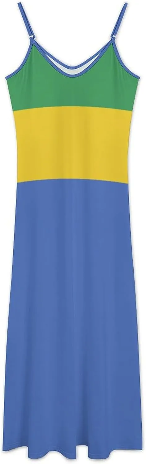 Flag of Estonia Women Summer Camisole Long Skirt, Beach Skirt, Suspender Dress, Fishtail Skirt