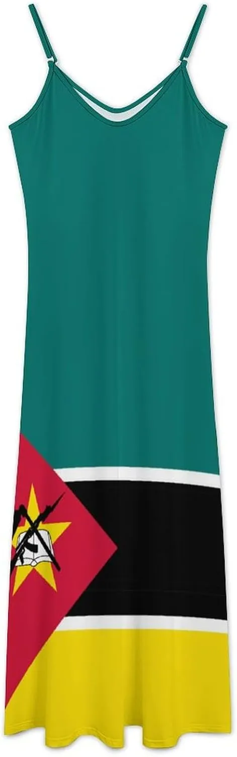 Flag of Estonia Women Summer Camisole Long Skirt, Beach Skirt, Suspender Dress, Fishtail Skirt