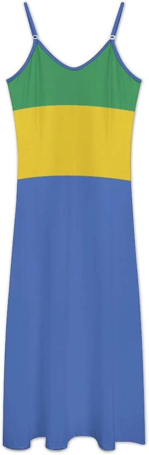 Flag of Estonia Women Summer Camisole Long Skirt, Beach Skirt, Suspender Dress, Fishtail Skirt