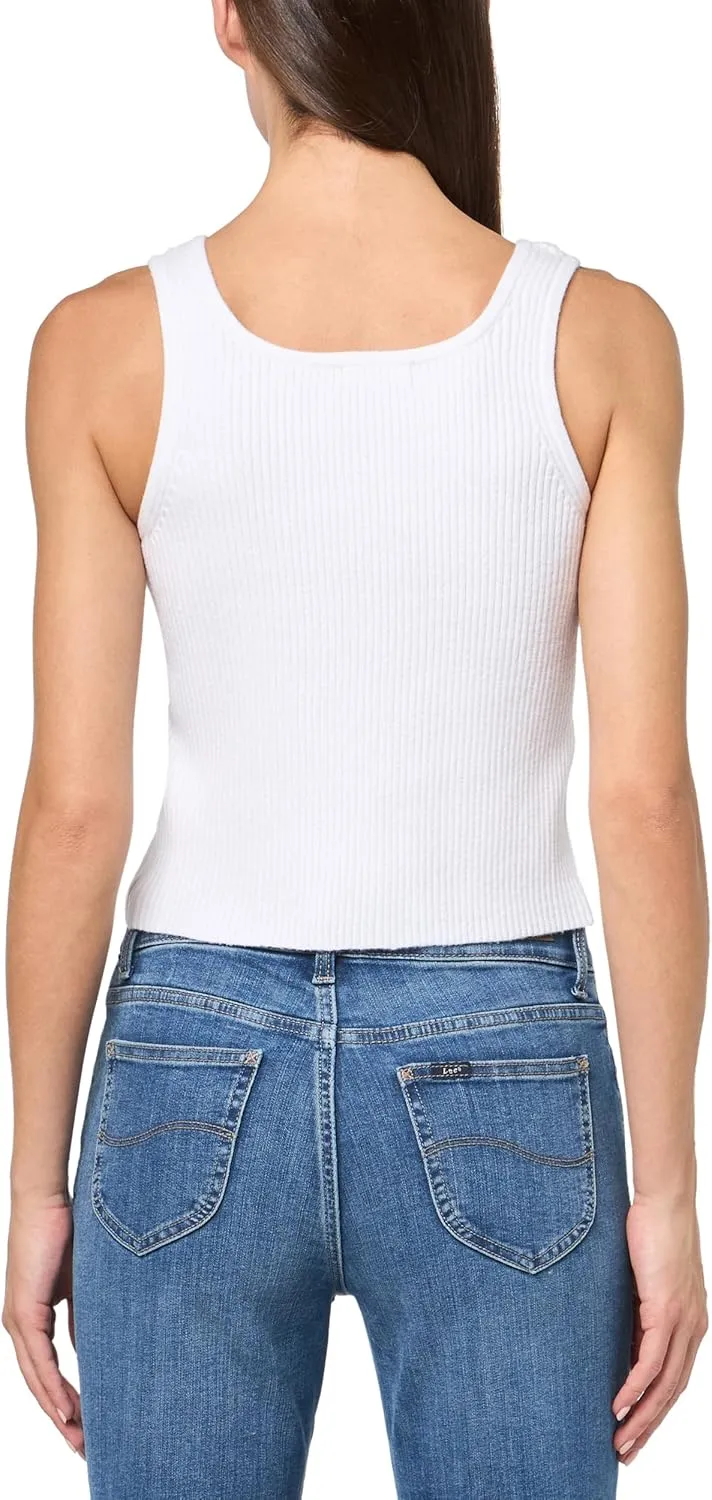 Florence By Mills Women's Bright Side Peek-a-Boo Button Up Tank