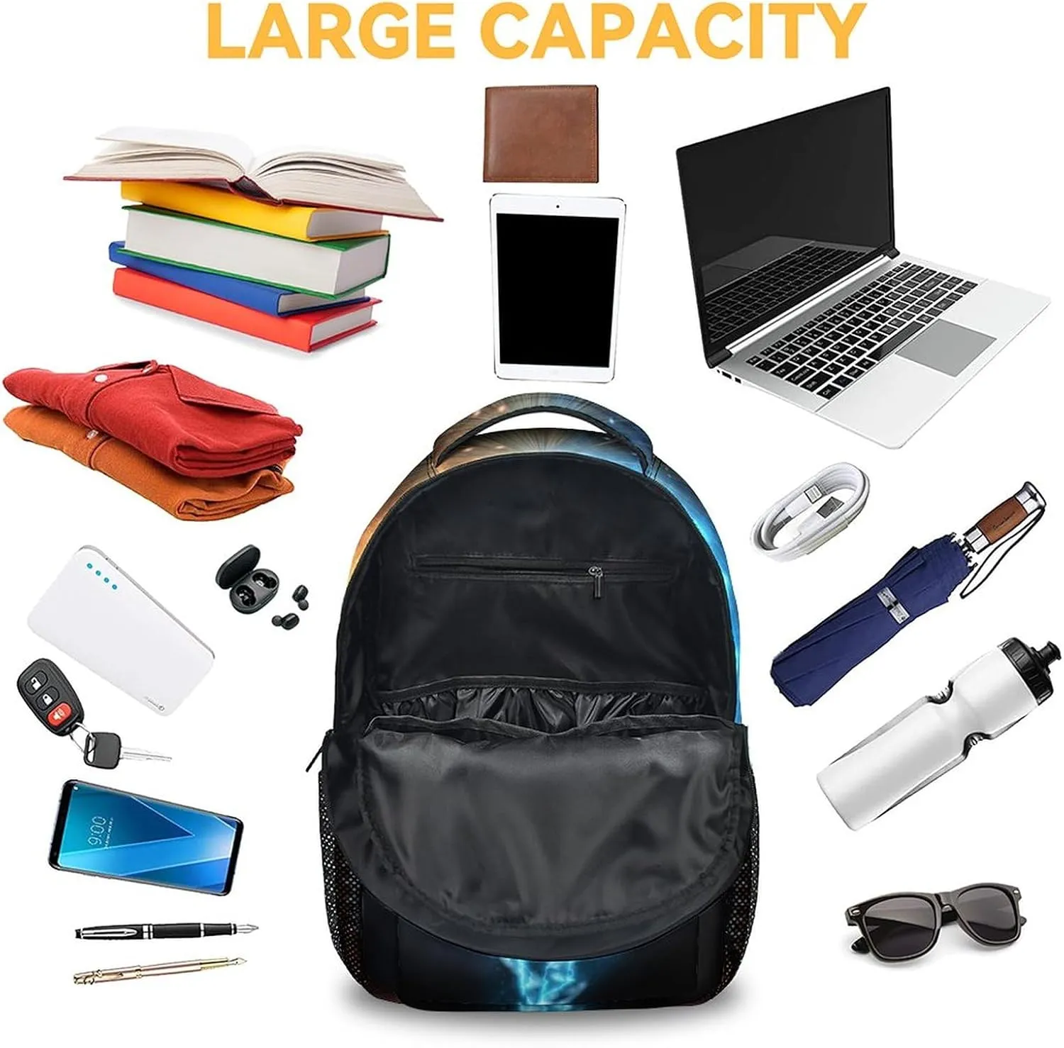 Football School Backpack for Boys, 16 Inch Brown Backpacks for Kids, Cool Lightweight Bookbag for Travel