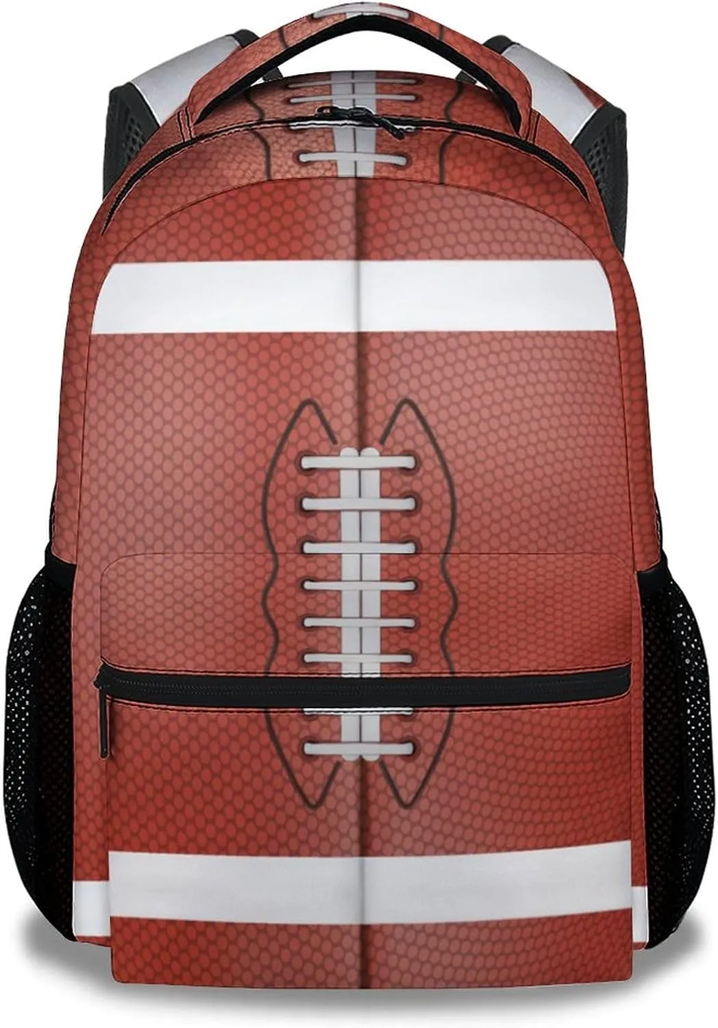 Football School Backpack for Boys, 16 Inch Brown Backpacks for Kids, Cool Lightweight Bookbag for Travel