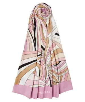Foulard Ali in Viscosa con Stampa Fantasia e Orlo Rifinito