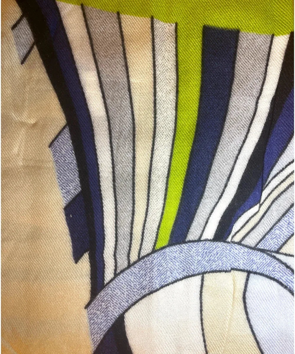 Foulard Ali in Viscosa con Stampa Fantasia e Orlo Rifinito