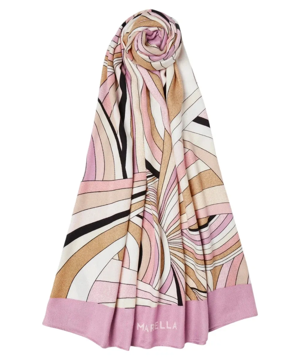 Foulard Ali in Viscosa con Stampa Fantasia e Orlo Rifinito