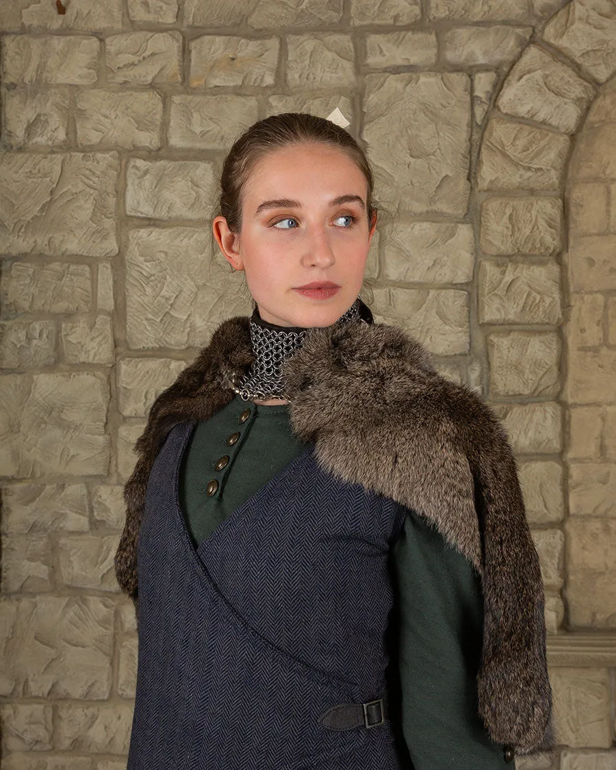 Fur stole Flemish Giant Steel Grey