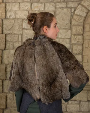 Fur stole Flemish Giant Steel Grey