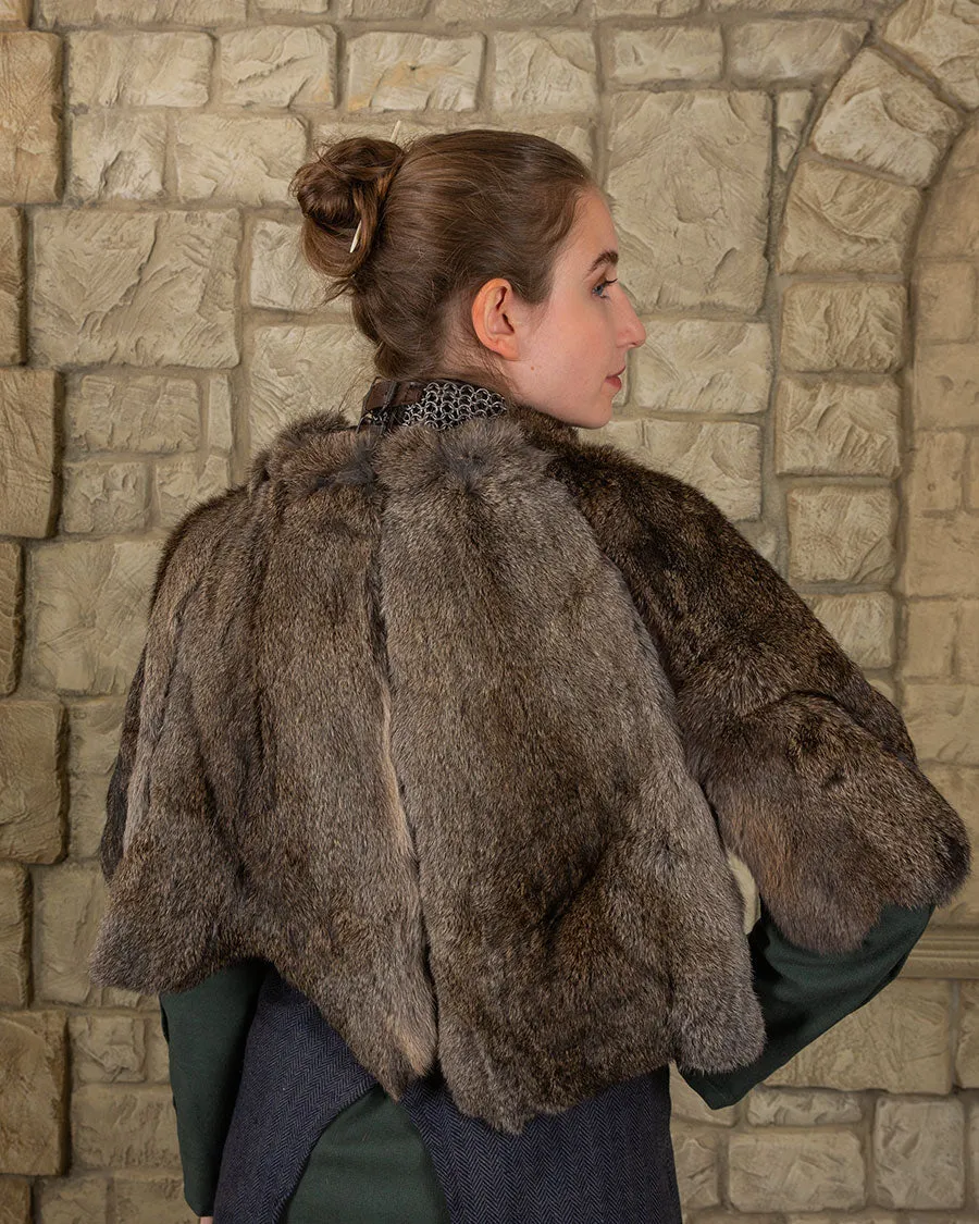 Fur stole Flemish Giant Steel Grey