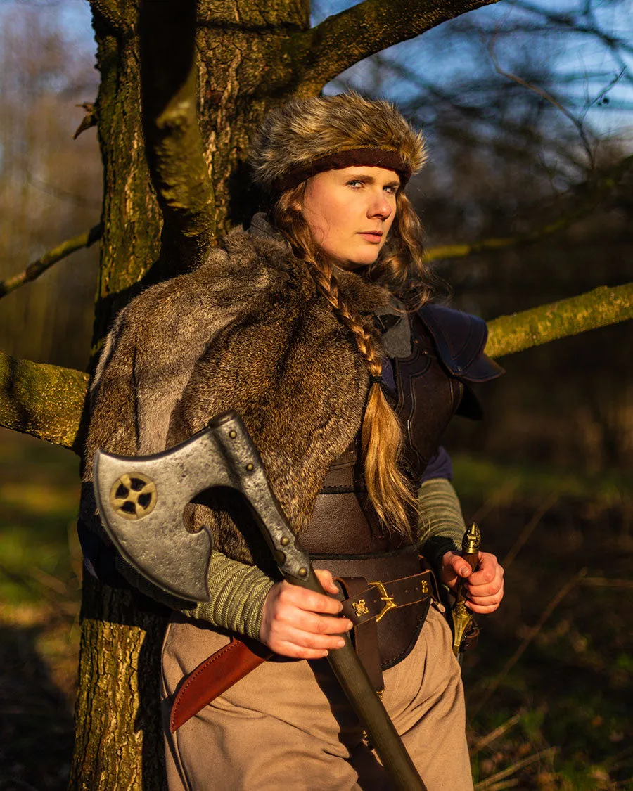 Fur stole Flemish Giant Steel Grey
