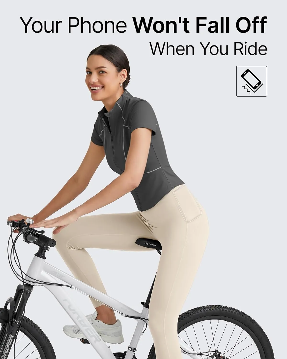 G4Free BareFeel Yoga Pants for Women Seamless Waistband Yoga Leggings Workout Biker Leggings with Pockets 25" 27" 29"