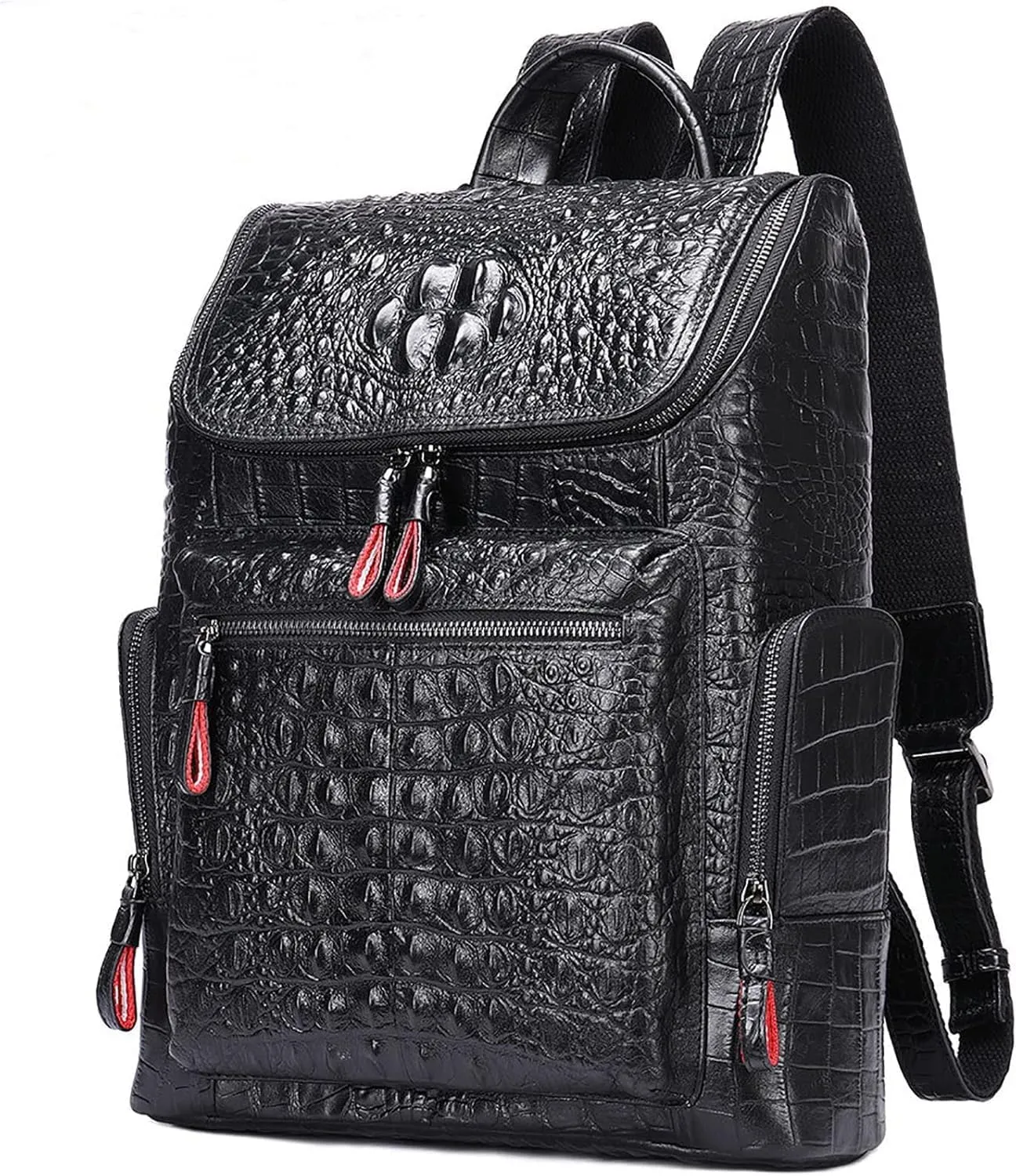Genuine Leather Backpack Satchel for Men 14'' Laptop Bag Business Bag Briefcase Handbag Travel Bags, Black, One Size