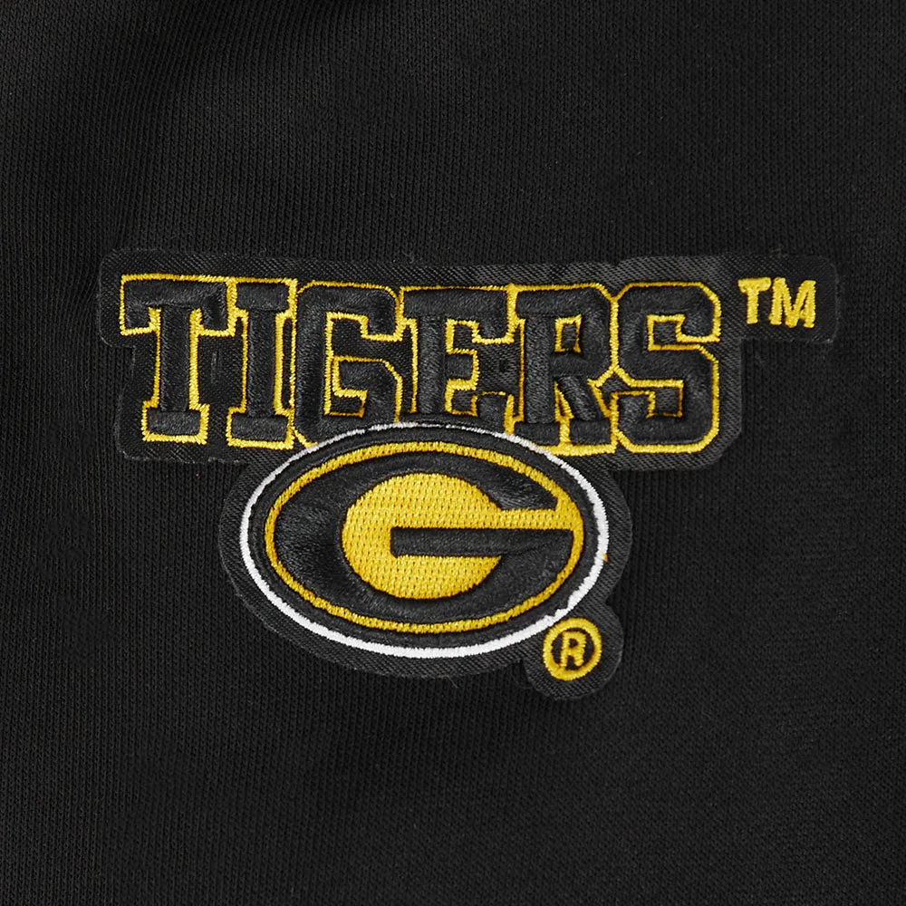 GRAMBLING STATE UNIVERSITY CLASSIC RIB FLEECE CROPPED PULLOVER HOODIE (BLACK)