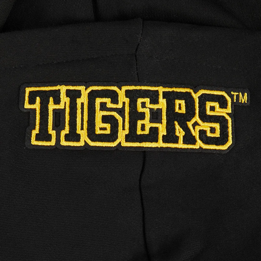 GRAMBLING STATE UNIVERSITY CLASSIC RIB FLEECE CROPPED PULLOVER HOODIE (BLACK)