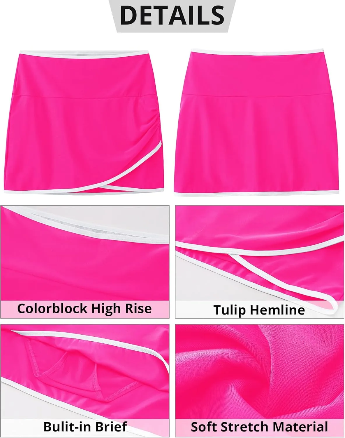 GRAPENT Swim Skirt for Women High Waisted Ruched Bikini Bottoms Colorblock Swimsuit Tulip Bathing Suit Skirts with Brief
