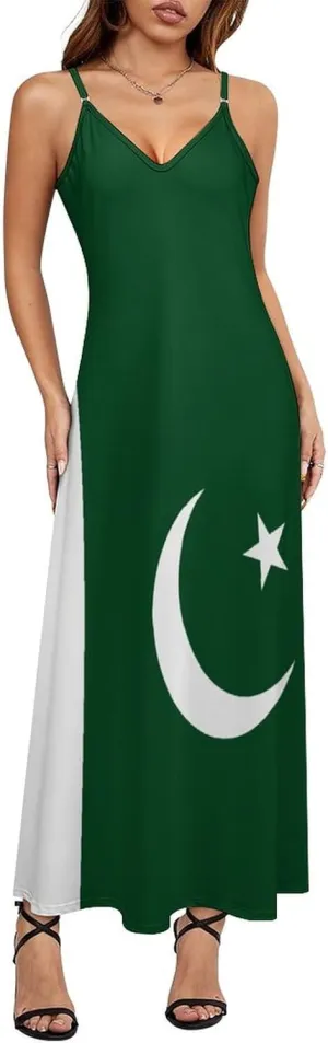 Guyana Flag Women Summer Camisole Long Skirt, Beach Skirt, Suspender Dress, Fishtail Skirt