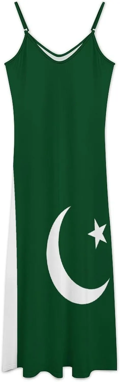 Guyana Flag Women Summer Camisole Long Skirt, Beach Skirt, Suspender Dress, Fishtail Skirt