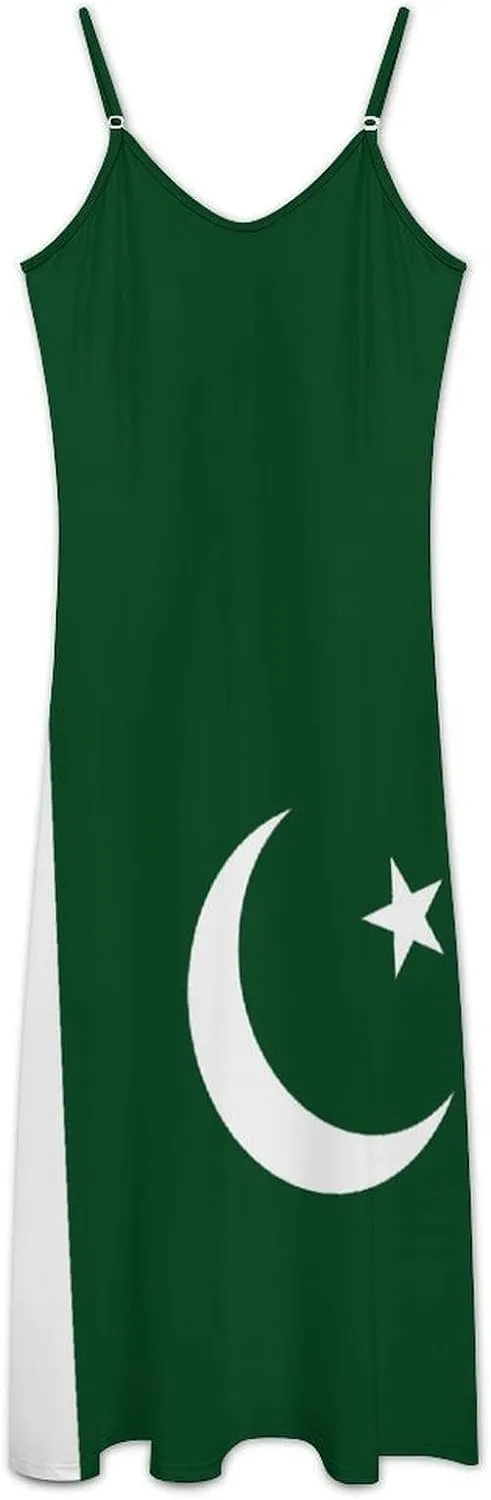 Guyana Flag Women Summer Camisole Long Skirt, Beach Skirt, Suspender Dress, Fishtail Skirt