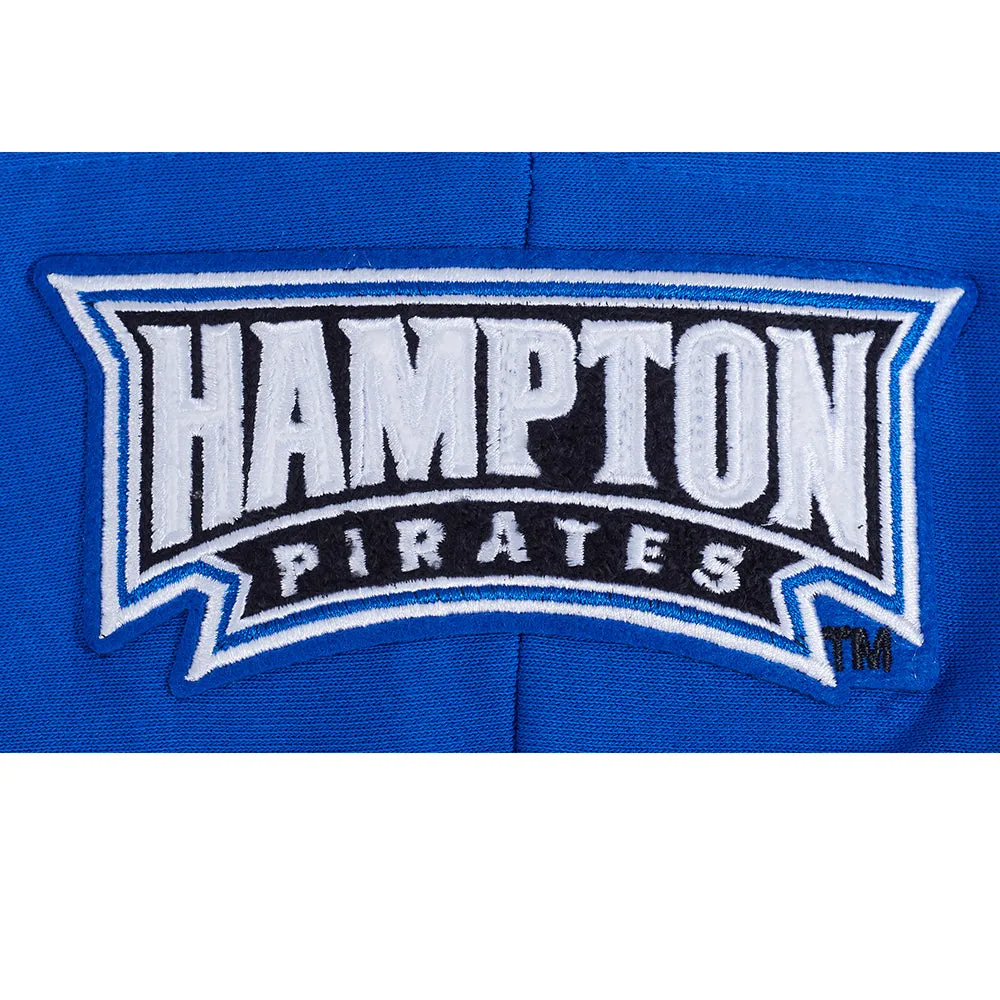 HAMPTON UNIVERSITY CLASSIC WOMEN'S RIB FLEECE CROPPED PULLOVER HOODIE (ROYAL BLUE)