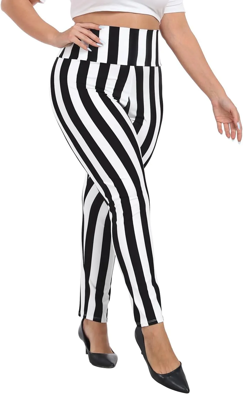 HDE Womens Plus Size Graphic Legging High Waist Stretch Halloween Costume Tights