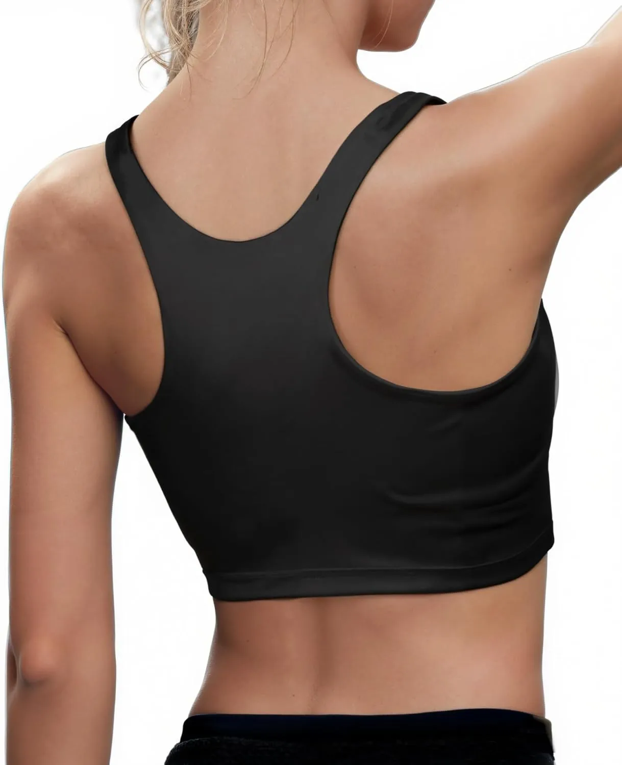 High Neck Longline Sports Bras for Women with Built in Bra Pads U Back Yoga Sports Bra Push up Workout Crop Tank Tops