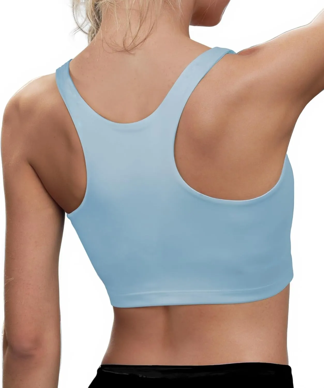High Neck Longline Sports Bras for Women with Built in Bra Pads U Back Yoga Sports Bra Push up Workout Crop Tank Tops