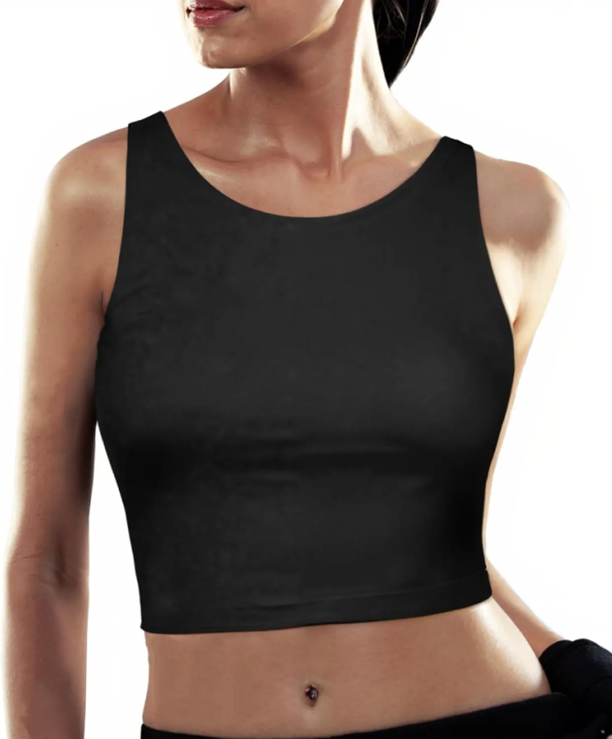 High Neck Longline Sports Bras for Women with Built in Bra Pads U Back Yoga Sports Bra Push up Workout Crop Tank Tops