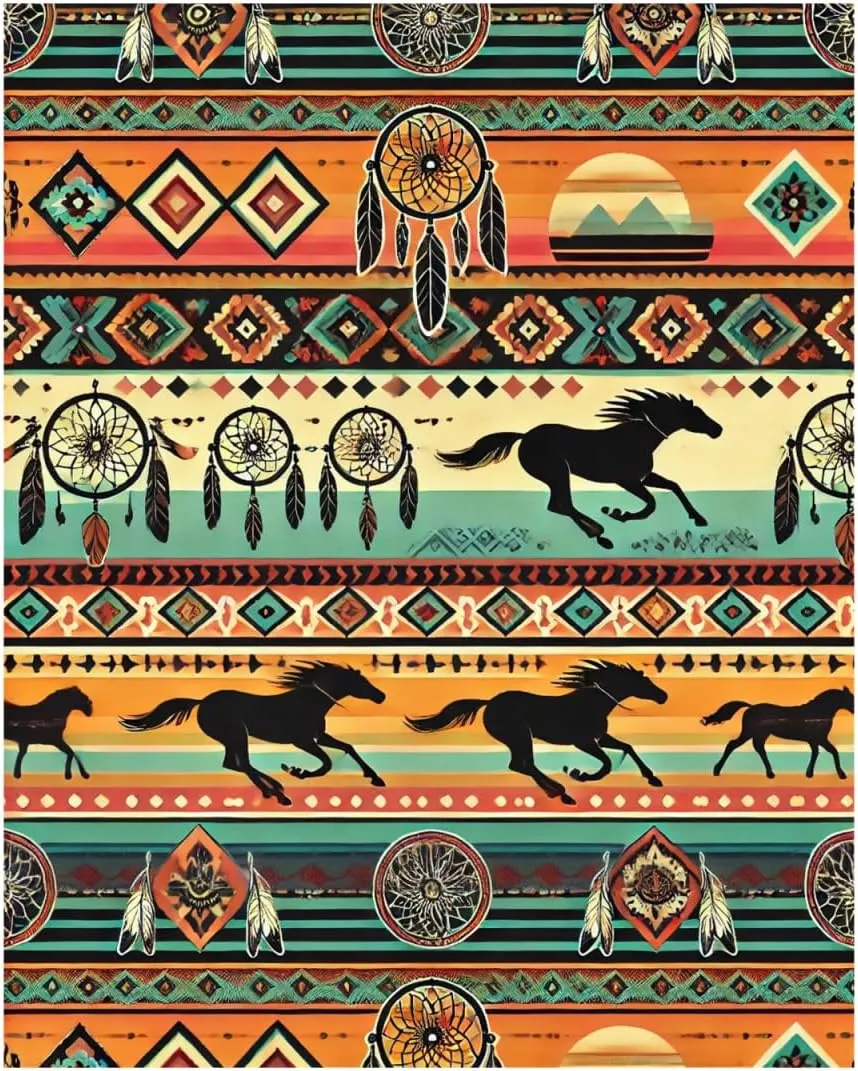Horse Aztec Backpack Lightweight Travel Casual Backpack With Laptop Compartment for Men Women