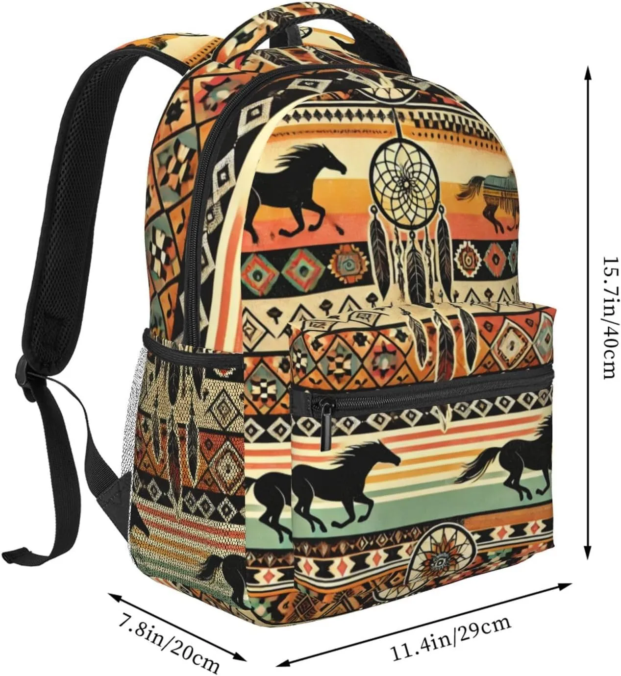 Horse Aztec Backpack Lightweight Travel Casual Backpack With Laptop Compartment for Men Women