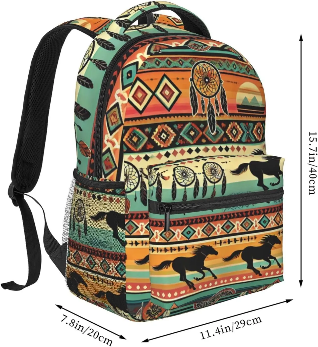 Horse Aztec Backpack Lightweight Travel Casual Backpack With Laptop Compartment for Men Women