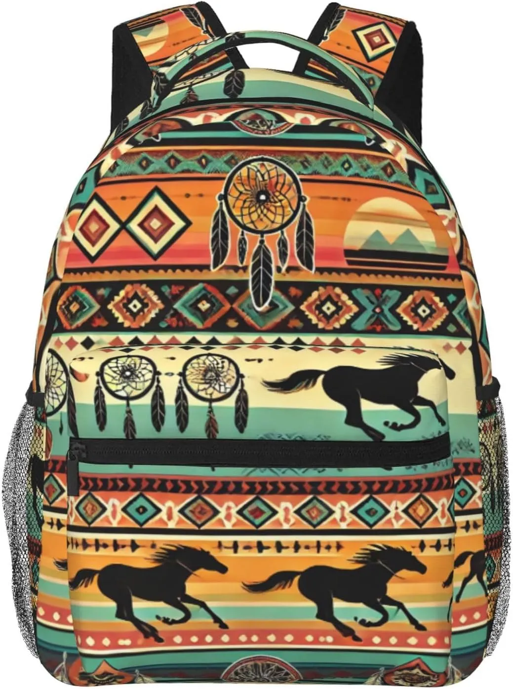 Horse Aztec Backpack Lightweight Travel Casual Backpack With Laptop Compartment for Men Women