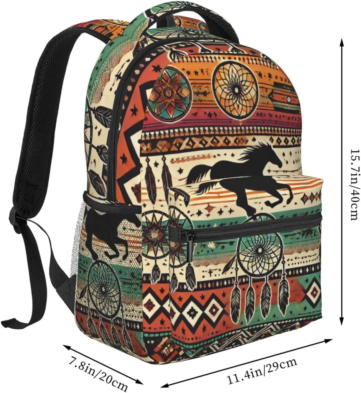 Horse Aztec Backpack Lightweight Travel Casual Backpack With Laptop Compartment for Men Women