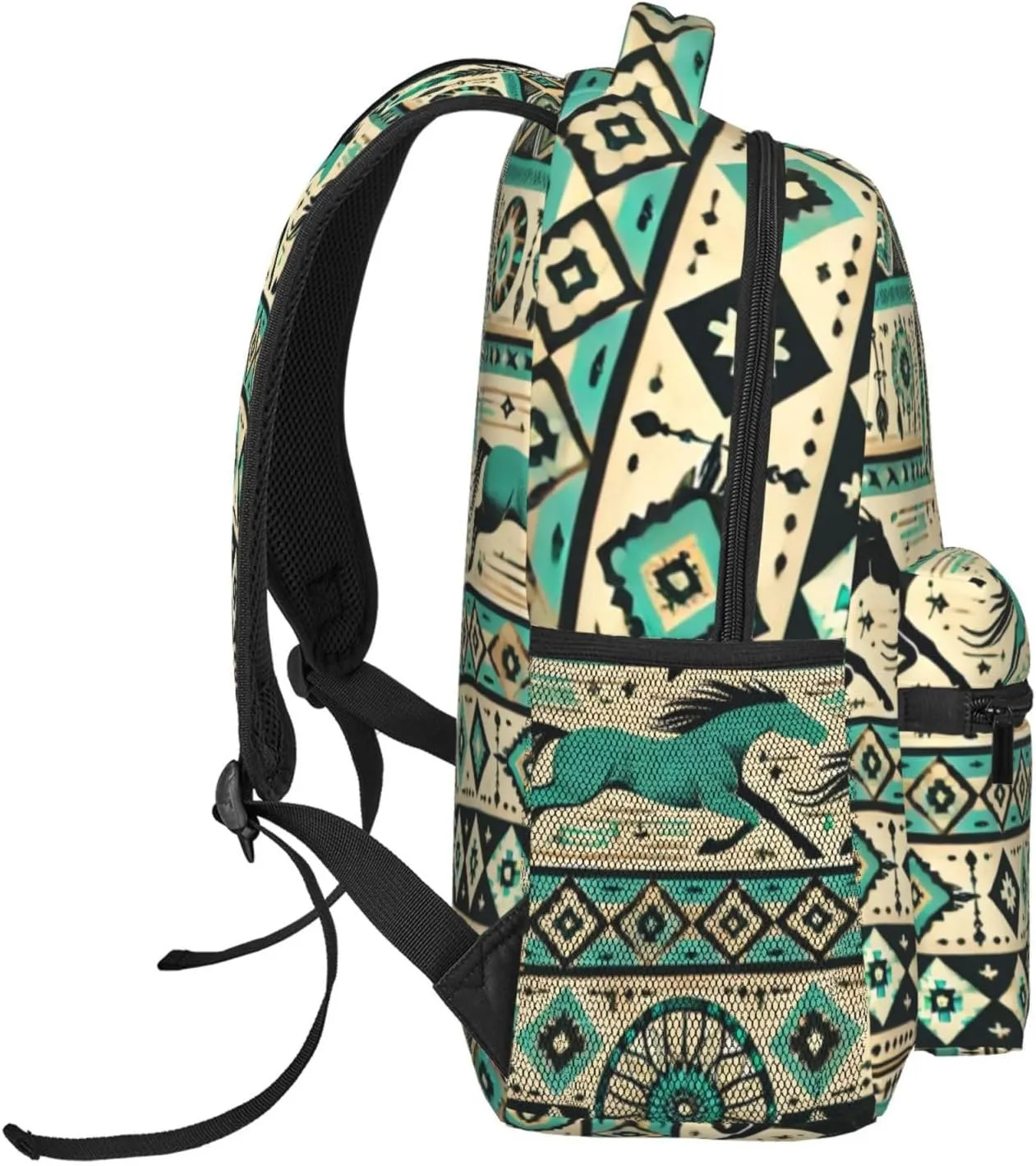 Horse Aztec Print Backpack Lightweight Travel Casual Backpack With Laptop Compartment for Men Women