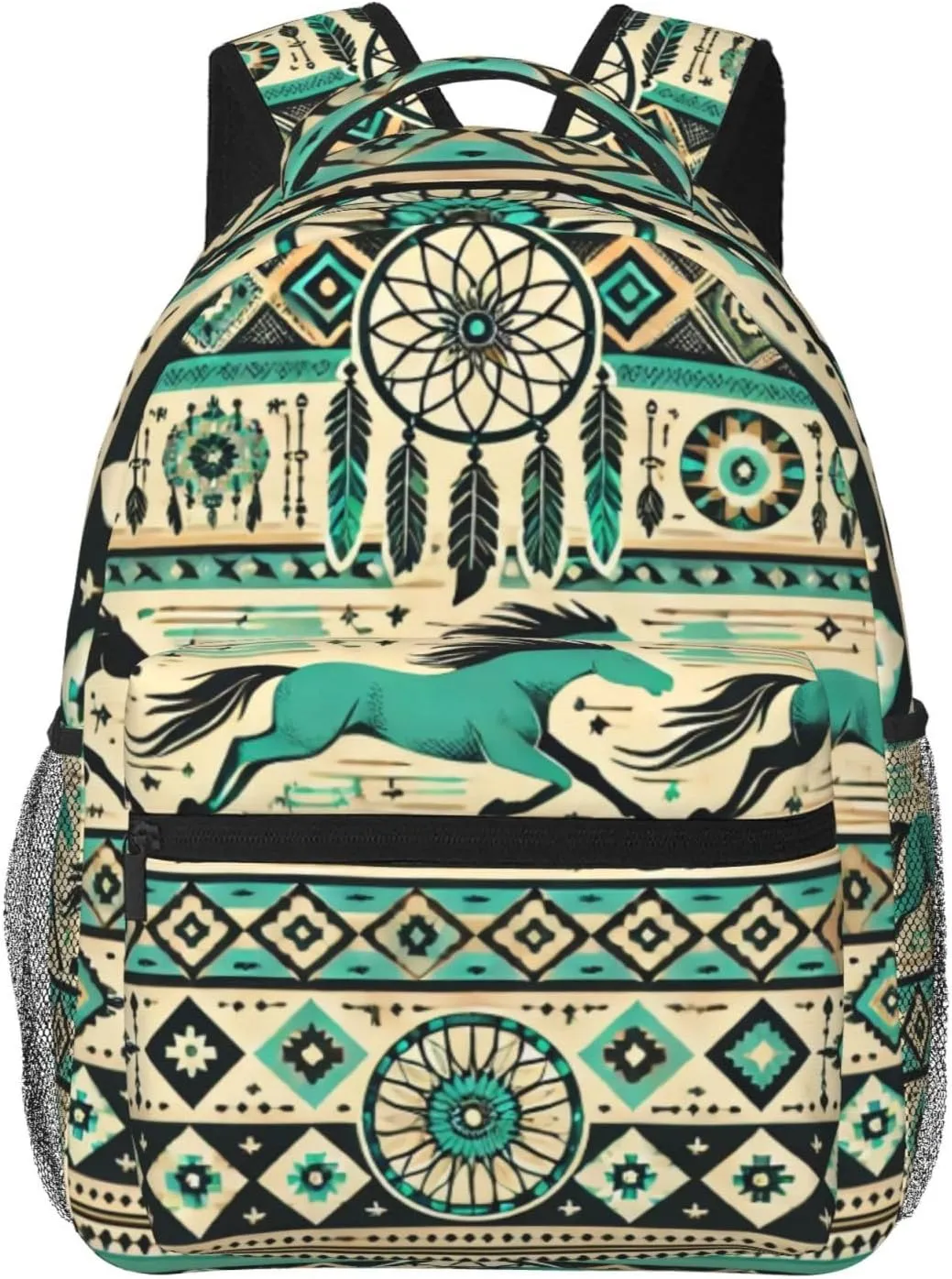 Horse Aztec Print Backpack Lightweight Travel Casual Backpack With Laptop Compartment for Men Women