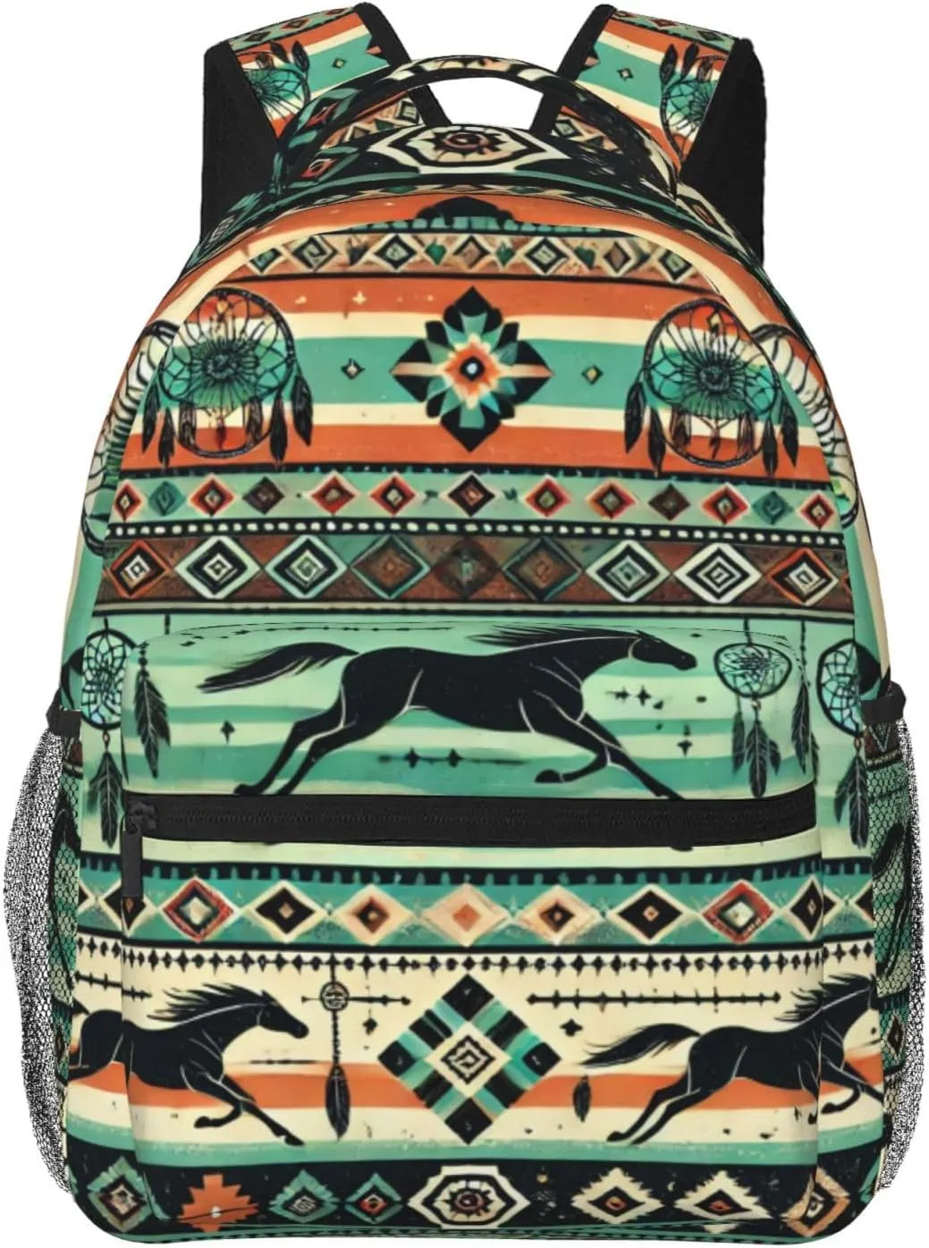 Horse Aztec Print Backpack Lightweight Travel Casual Backpack With Laptop Compartment for Men Women