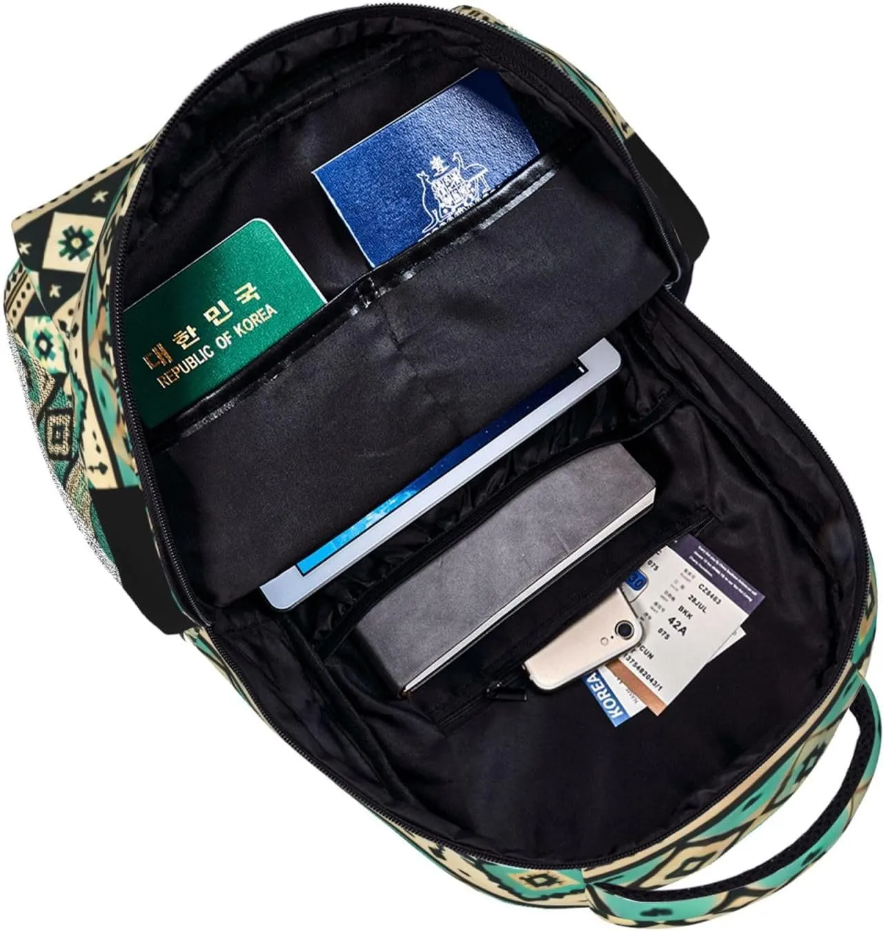 Horse Aztec Print Backpack Lightweight Travel Casual Backpack With Laptop Compartment for Men Women