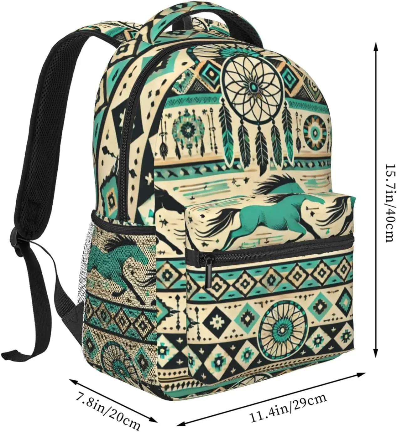 Horse Aztec Print Backpack Lightweight Travel Casual Backpack With Laptop Compartment for Men Women