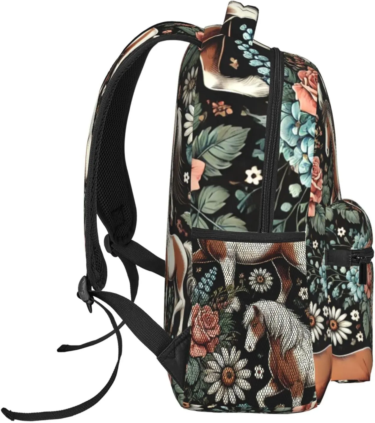 Horse Floral Backpack Lightweight Travel Casual Backpack With Laptop Compartment for Men Women