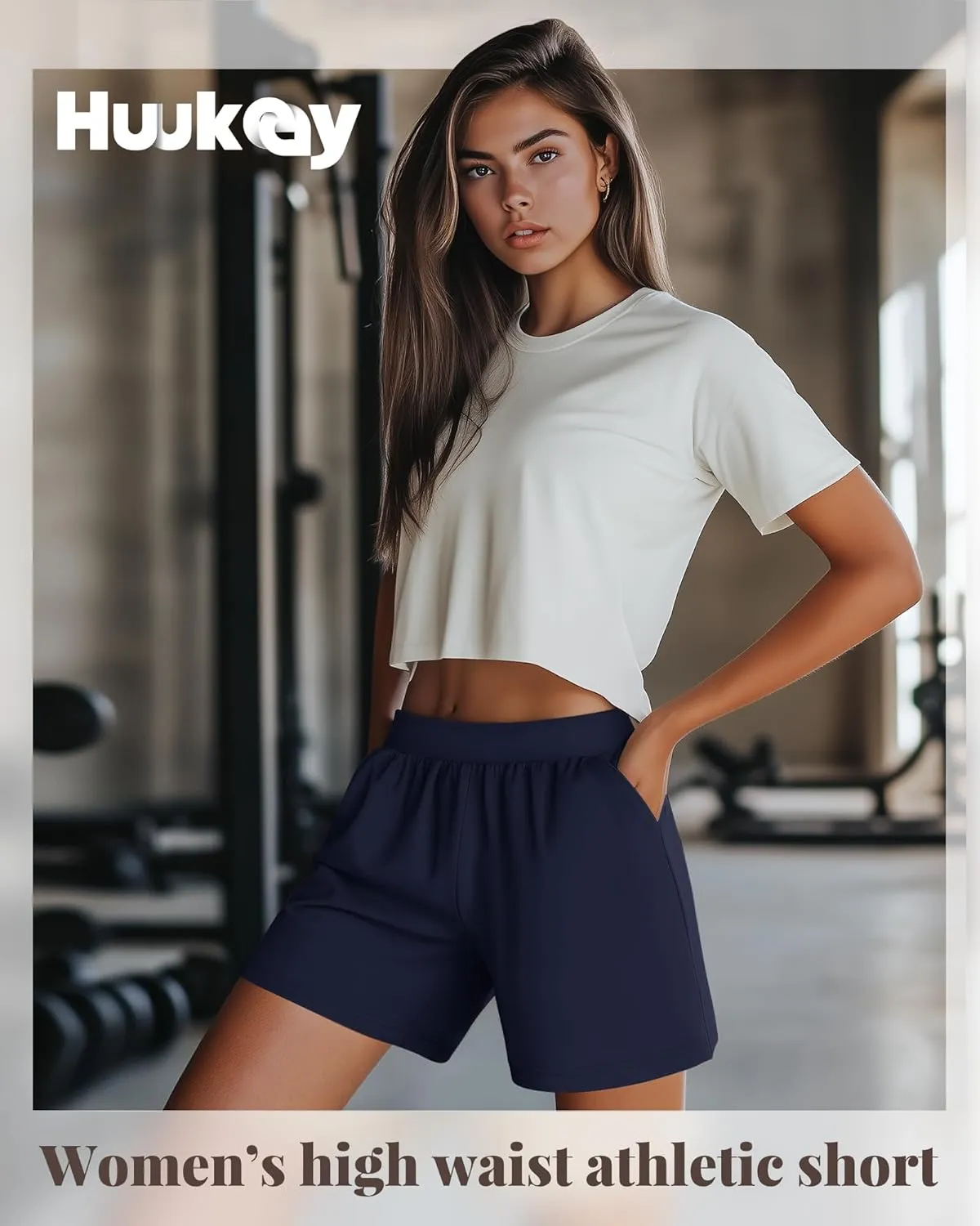 Huukeay 3 Pack Women's Sweat Shorts, Casual Summer Elastic High Waist Athletic Short Lounge Comfy Gym Sweatshorts with Pocket