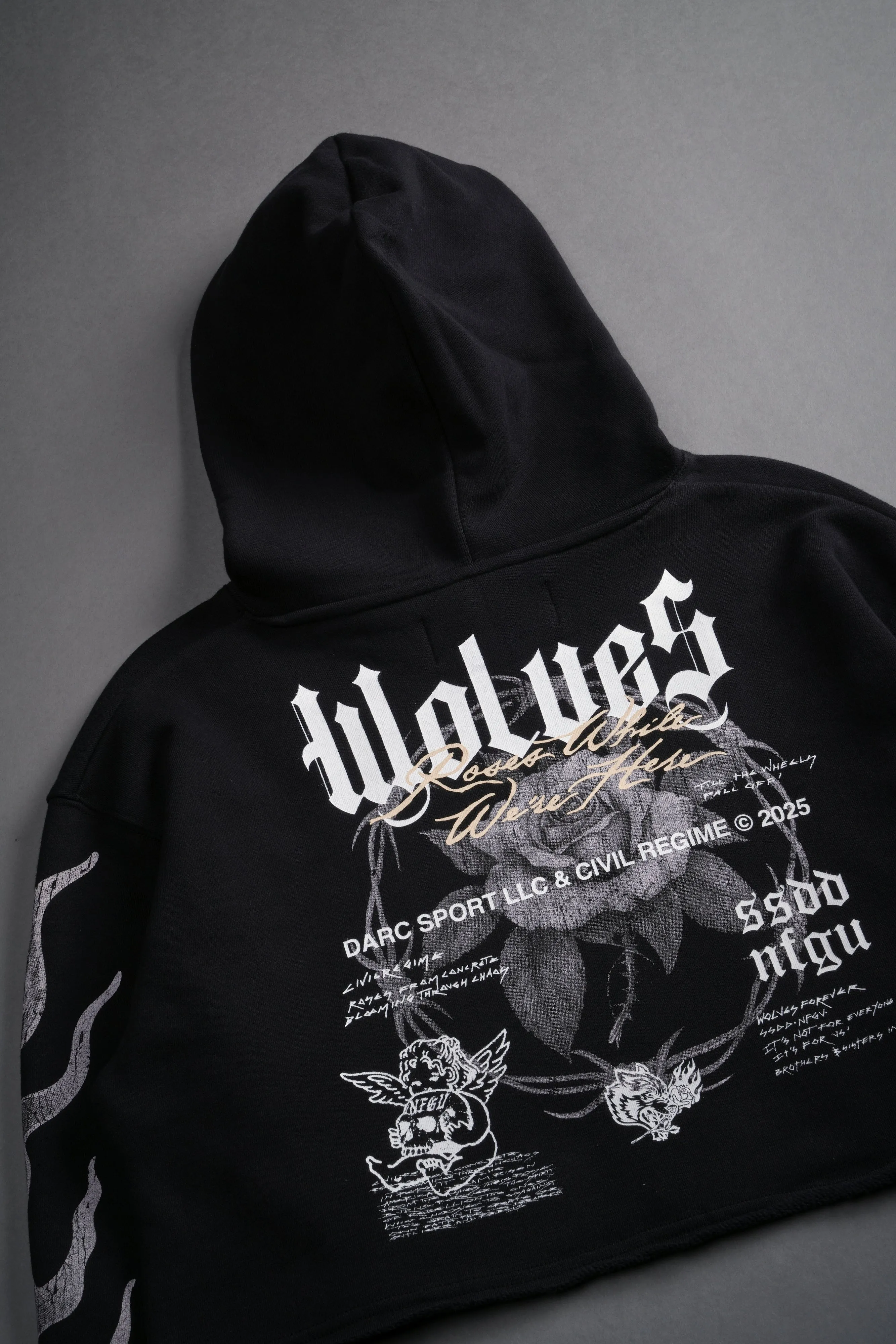Infernal Bloom "Pierce" (Cropped) Hoodie in Black