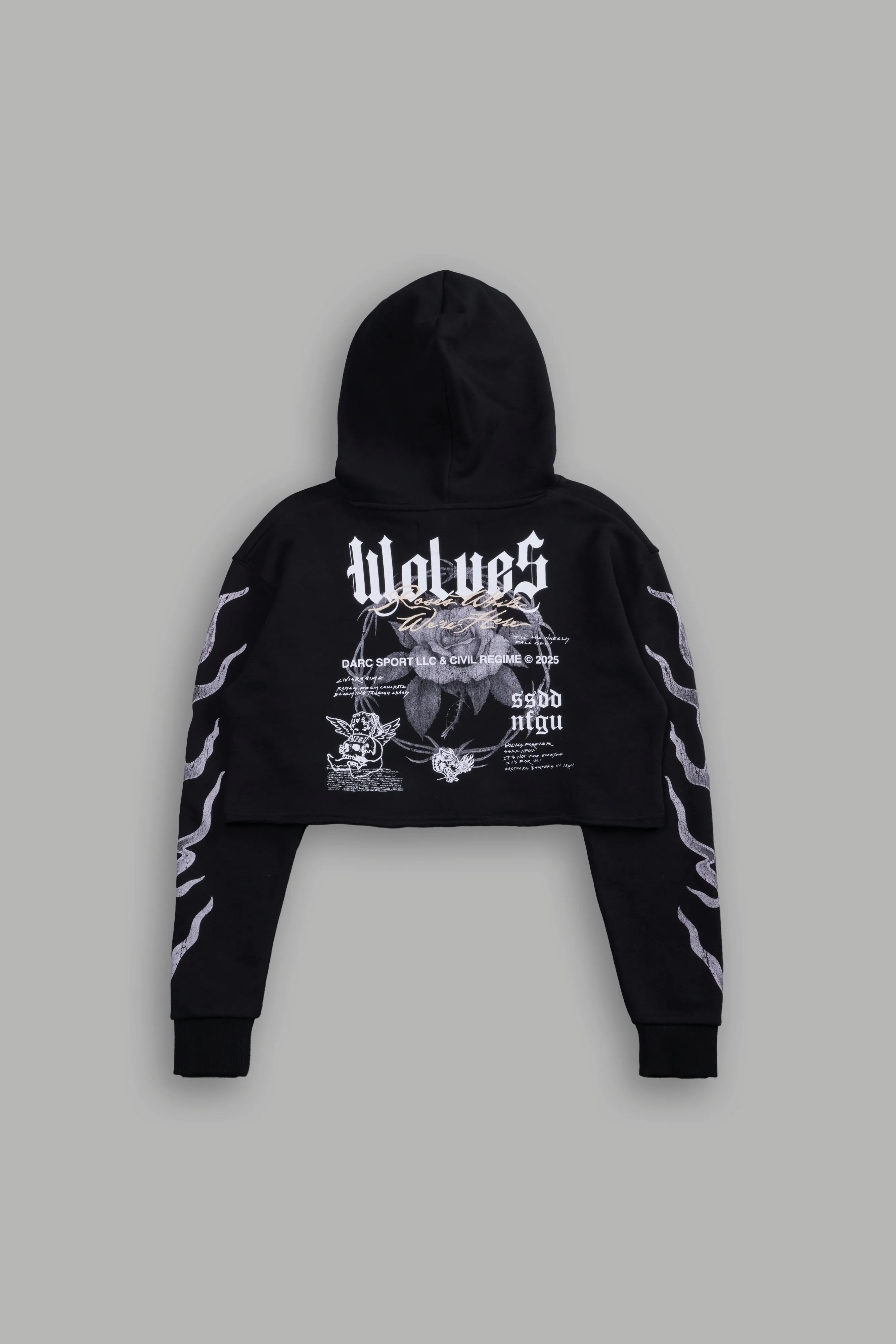 Infernal Bloom "Pierce" (Cropped) Hoodie in Black