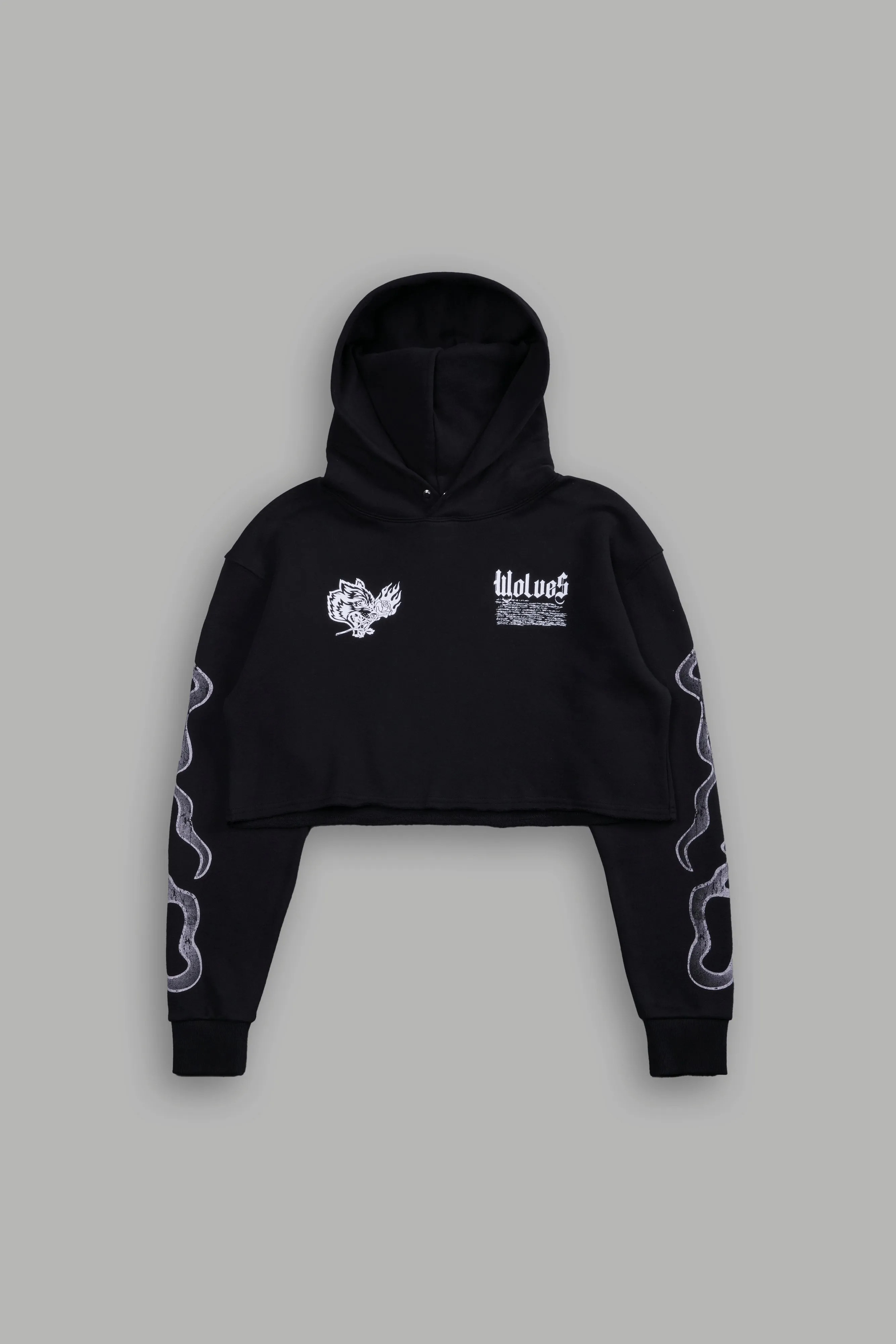 Infernal Bloom "Pierce" (Cropped) Hoodie in Black