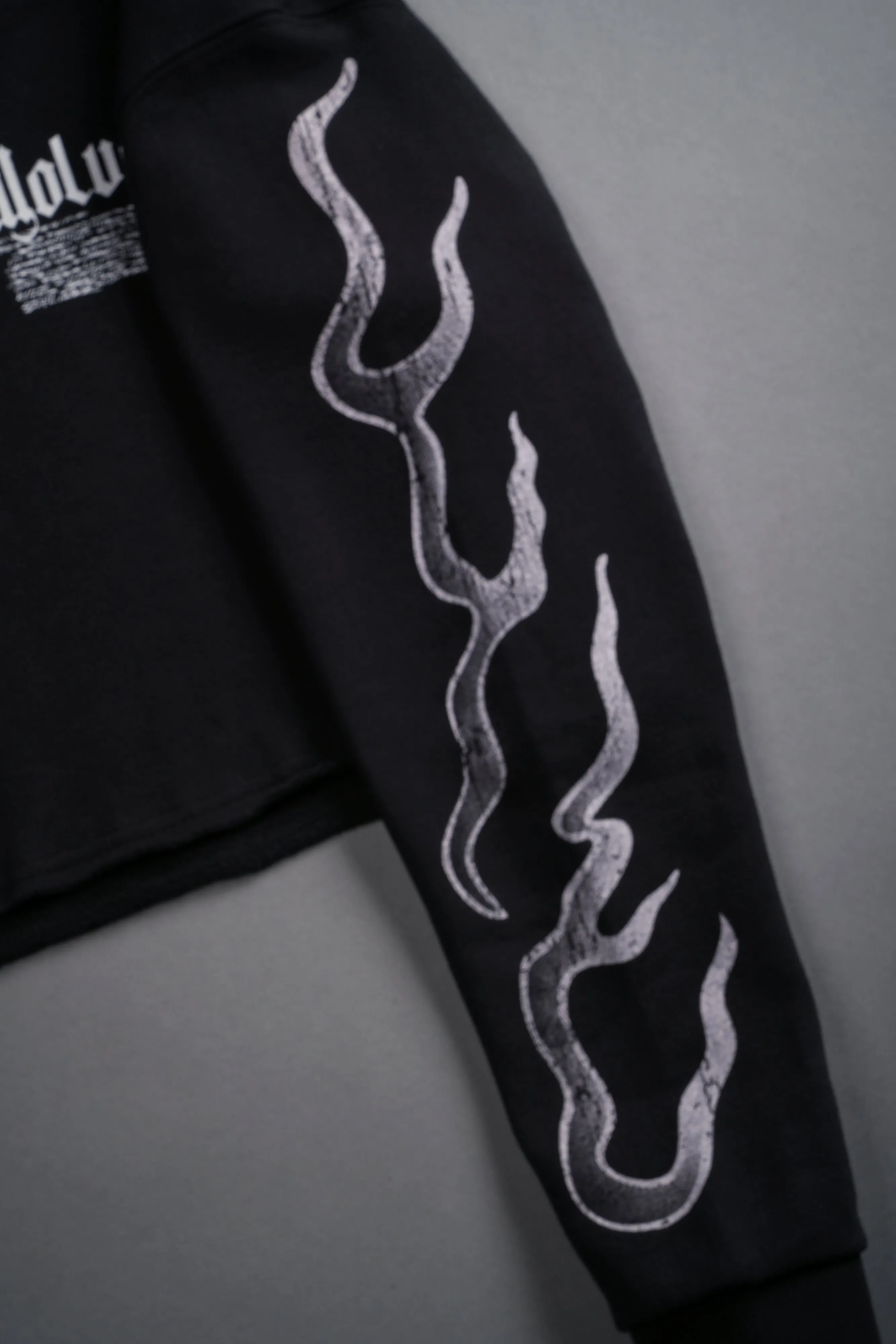 Infernal Bloom "Pierce" (Cropped) Hoodie in Black