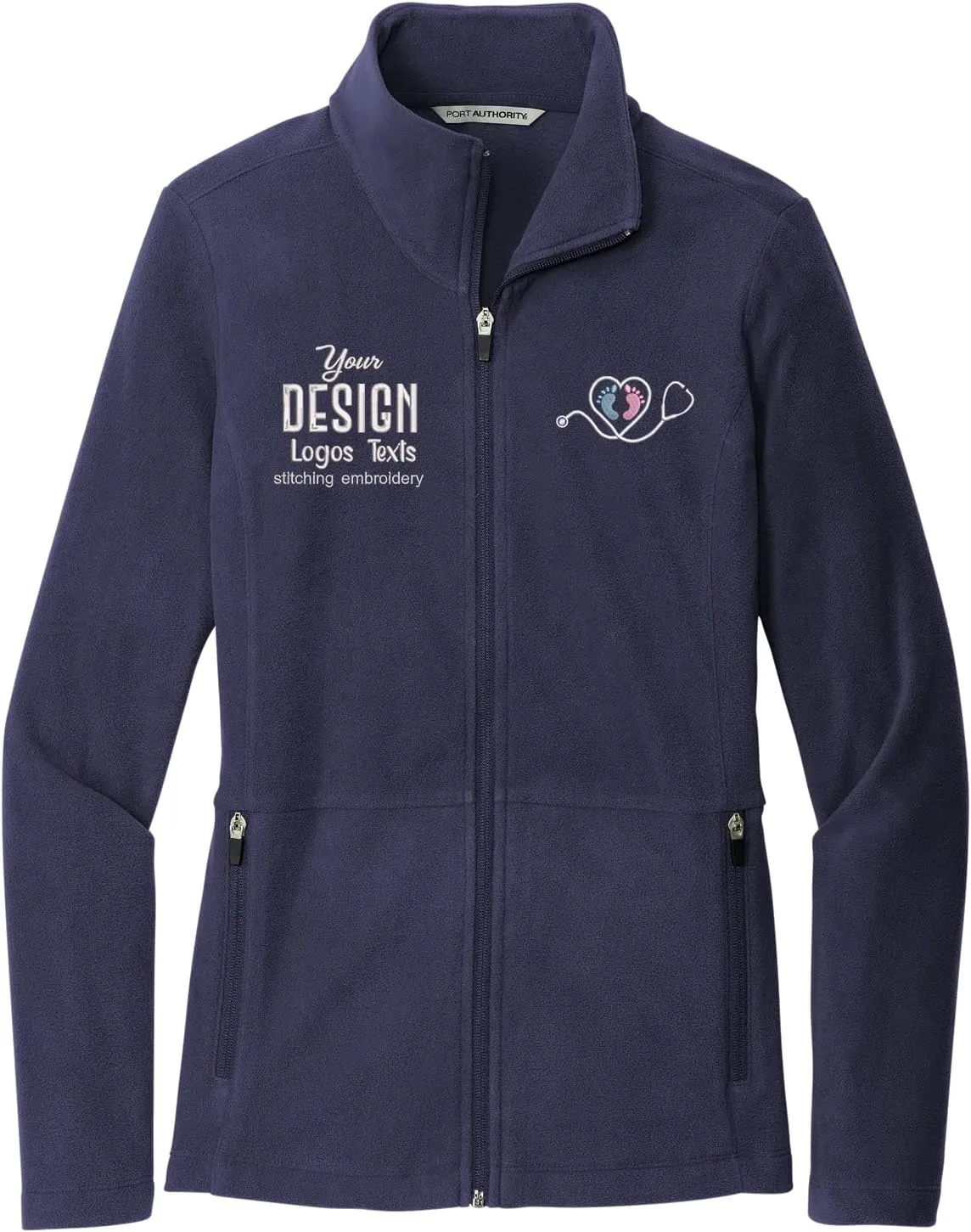 INK STITCH Women L151 Custom Embroidery Design your Own Logo Texts Accord Microfleece Jackets