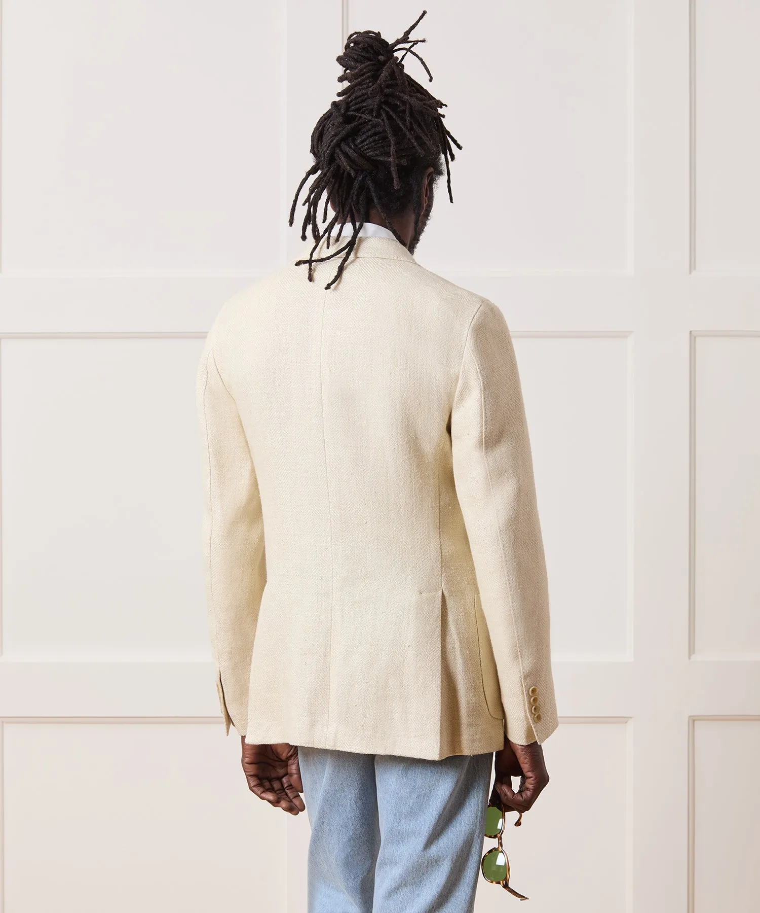 Italian Silk-Linen Herringbone Sport Coat